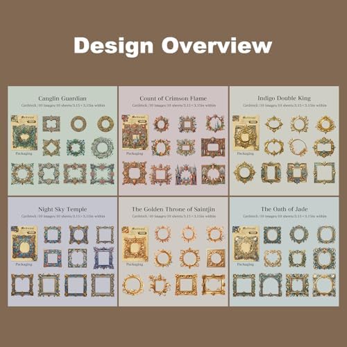 60 Pcs Medieval Frame Stickers for Scrapbooking and Journaling - Image 4
