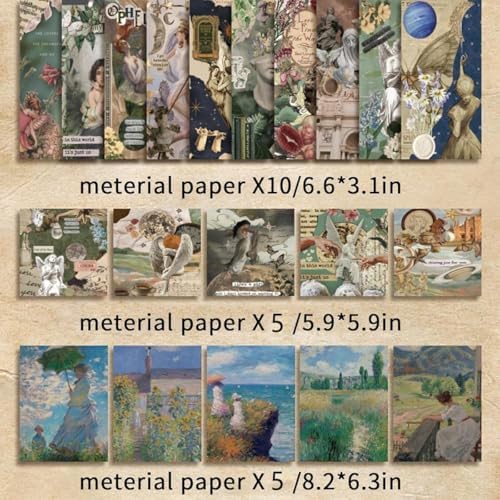 ATIRAMANIYA 346pcs Vintage Scrapbook Kit Aesthetic Junk Journal Set with Stickers, Washi Tape, A6 Notebook & Decorative Paper, All-in-One Scrapbook Kit Stationery (Star and Art Museum) - Image 2