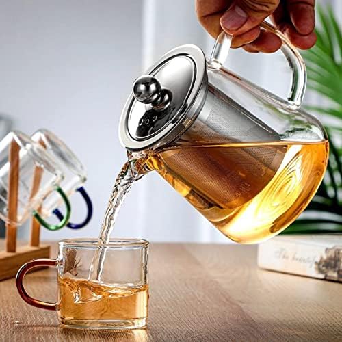 Glass Teapot with Removable Stainless Steel Infuser, Borosilicate Glass Tea Pot with Strainer,for Blooming Tea & Loose Leaf Tea, Microwave & Stovetop Safe (33OZ) - Image 6