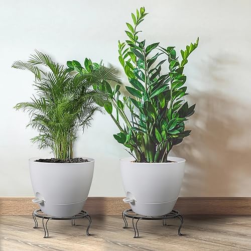 UOUZ 12inch 2Pack Large Self Watering Planters, Plastic Plant Pots with 60oZ Removable Deep Reservoir and Multi Mesh Drainage Holes for Indoor Outdoor Garden Plants and Flowers, White - Image 6