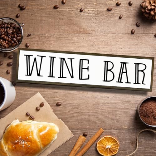 Wine Bar Sign, Rustic Wooden Hanging Signs, Farmhouse Home Decoration for Kitchen Bar, Wall Decor Art, Wine Club Decor, Decorative Wooden Signs and Plaques, 17.8x4x1.2 inches - Image 4