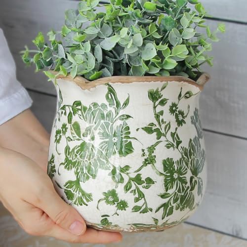 Xiaan Jiaju Tuscan Ceramic Plant Pots, Vintage Planter & Vase with Drainage - Image 5