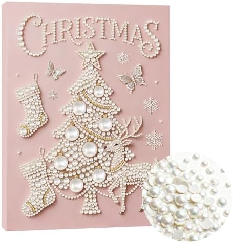 DIY Pearl Painting with Frame Christmas Creative Design Handmade Healing Home Wall Decoration Tools Included-Christmas Tree 2 by Unknown