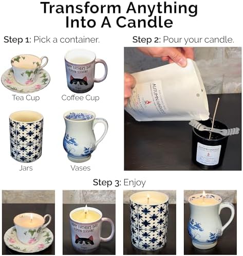 Phoenix Wick Candle Making Kit – Transform Anything Into A Candle – Candle Making Kit with Wick + 7oz Wax (Pumpkin Spice Scent) - Image 2