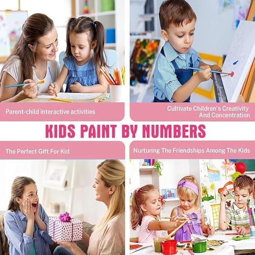 SYDYLH 6 Pack Paint by Numbers Kit for Kids Ages 4-12 / Adult/Teen, Easy DIY Animal Painting Kit with Frame, Beginner Acrylic Paint by Number Canvas 8x8 Inch for Boys Girls Arts Crafts Gift - Image 5