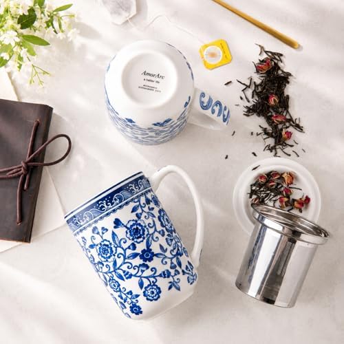 AmorArc Tea Cup With Infuser and Lid, 18oz Loose Leaf Tea Mug With Steeper - Image 4