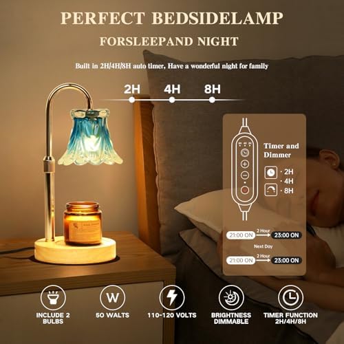 GEEZO Fragrance Candle Warmer Lamp，Electric Candle Warmer with Timer & Dimmer，Mom Christmas Birthday Gifts for Women, House Warming Gifts New Home Bedroom Decor - Image 5