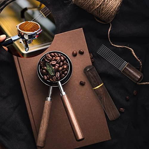 Espresso Coffee Stirrer 8 Needles 0.4mm Espresso Distribution Tools, Natural Wood Handle and Stand - Image 3