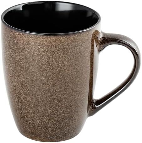 Ceramic Mugs 12oz,Large Ceramic Coffee Cups for Men, Women, Dad, Mom, Modern Coffee Mugs With Handle For Tea,Latte,Cappuccino,Cocoa. (Brown 1 Pack) by Unknown