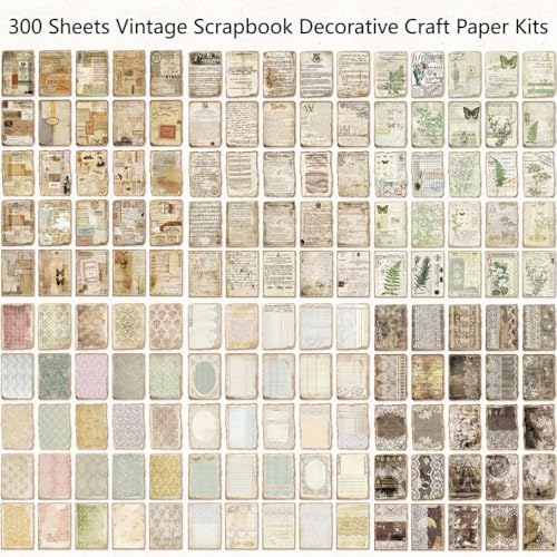 300 Sheets Vintage Scrapbook Paper, Scrapbooking Journaling Supplies Decorative Craft Paper Kits, Ephemera for Junk Journals, Albumn, DIY Crafts Arts - Image 2