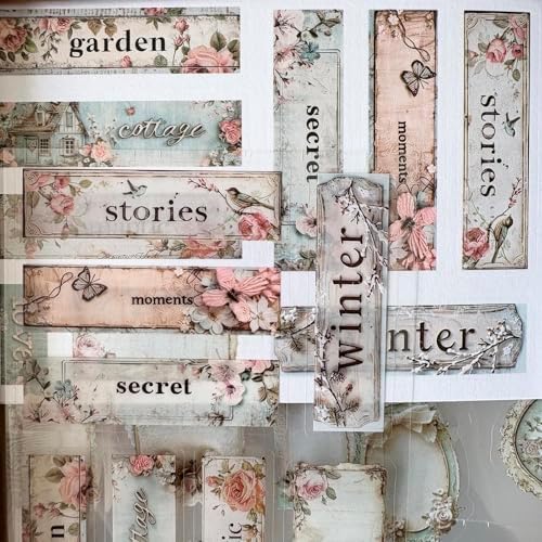 PET Washi Journal Stickers for Scrapbooking, Label Scrapbook Sticker Book - Image 4