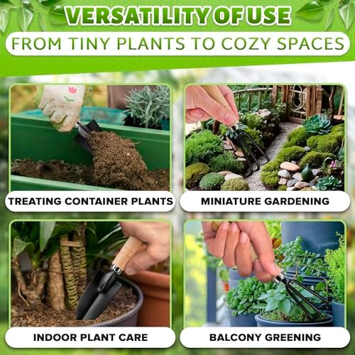 Mini Garden Tools for House Plants, Mini Shovel, Trowel & Hand Rake - Image 4