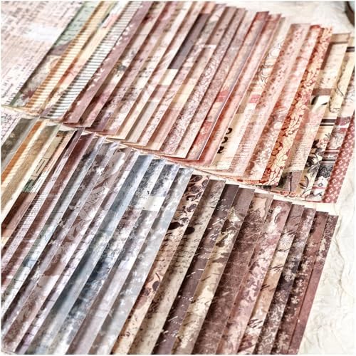 150 Sheets Vintage Scrapbook Paper, 3.7x5.5 Inch, 5 Assorted Set Antique Aged Decorative Background Paper for Junk Journals Supplies, Decoupage, Scrap Booking - Image 5