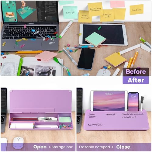 Varhomax Glass Desk Whiteboard with Storage - Image 6