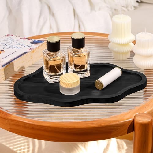 Small Decorative Tray Wood Decorative Serving Tray for Candles Perfume, Cloud Wooden Jewelry Tray Trinket Dish, Wooden Trays for Coffee Table Home Decor - Image 5