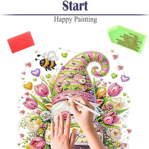 Diamond Painting Kits for Adults Beginners, 5D Full Drill Dwarf Crystal Art Desktop Ornament, DIY Single Sided Home Office Desk Decor, Creative Craft Gift Set with Tools - Image 6