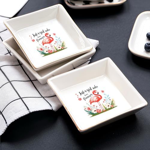 Flamingo Jewelry Ring Holder Dish Tray, Gifts For Women Teens Girls, Flamingo Lovers Themed Stuff Things Decor Merch, Home Room Ring Earrings Necklace Organizer Holder! - Image 4