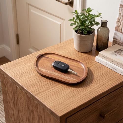 Acacia Wood Serving Tray Small, Mini Platter for Coffee Bar Vanity - Image 4