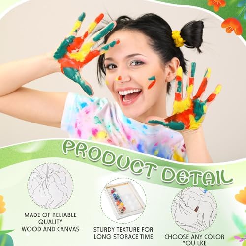 Zhanmai 72 Pcs 12 Sets Sip and Paint Kit Pre Drawn Canvas for Painting 8" x 10" Paint Party Canvas Painting Pre Printed Canvases for Party Favor DIY Virtual Adult's Date Night(Plant) - Image 3