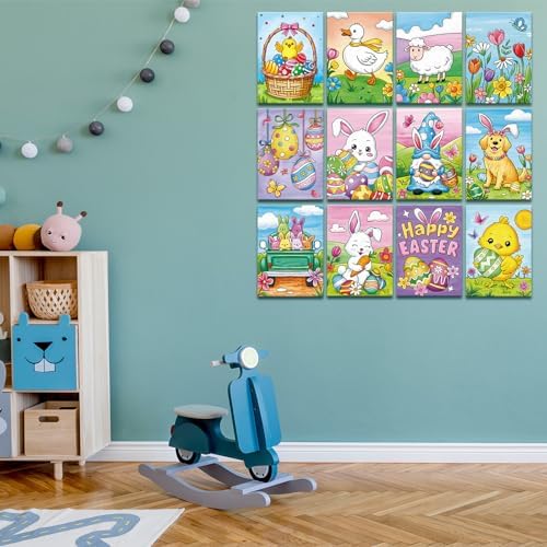 Louise Maelys Easter Pre Drawn Canvas to Paint for Kids,12 Pack - Image 6