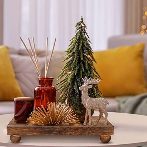 Amyhill Wood Pedestal Stand Riser Decor,Classic,Dark Brown,12 X 7 Inch - Image 4