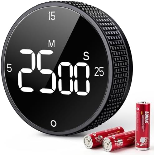 Digital Magnetic Kitchen Timer for Cooking, Large LED Countdown Timer, Rotating Pomodoro Timer, Volume Adjustable, 5/15/25 Min Presets for Kitchen Classroom Grilling Studying by SmartTimingforEveryMoment