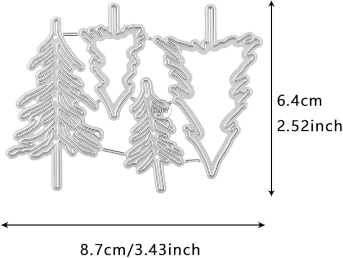 DzIxY Shadow Pine Trees Metal Cutting Dies for Card Making Kit Embossing Paper Die Cuts Set Scrapbook Stencils Supplies Machine Templates