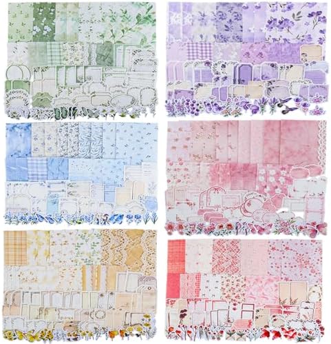 BESARME 480 Pcs Floral Scrapbook Paper and Junk Journal Stickers Set by BESARME