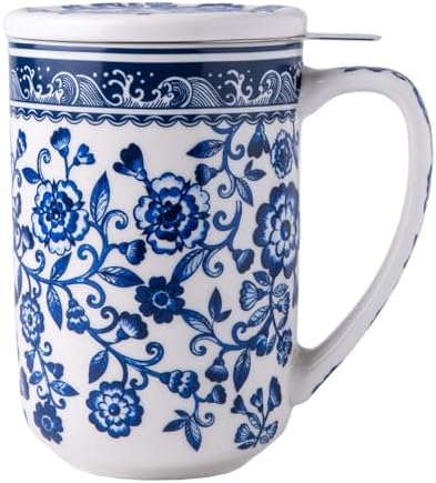 AmorArc Tea Cup With Infuser and Lid, 18oz Loose Leaf Tea Mug With Steeper by AmorArc
