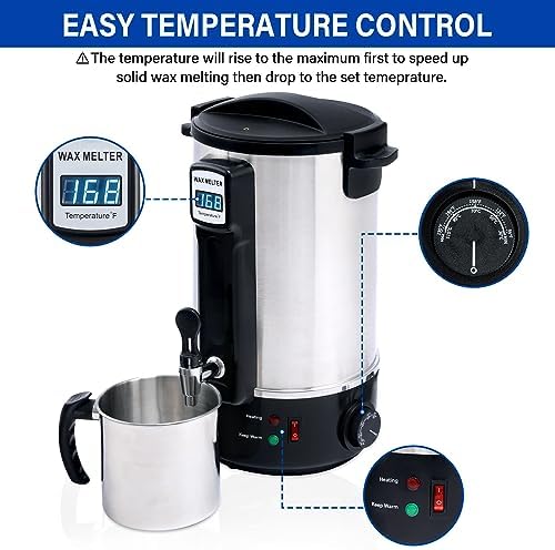 TCFUNDY Candle Making Wax Melting Pot 8L Electric Non-Stick DIY Wax Melter - Image 4