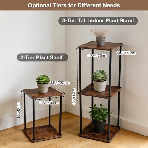 Vigordream Plant Stand Indoor Tier Metal Wood Plant Shelf for Muti Pots - Image 3