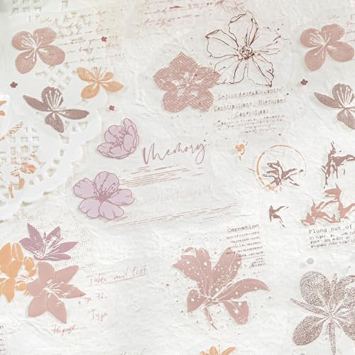 Alideco 120pcs Scrapbook Stickers Vintage Plants and Flowers Scrapbooking Junk Journal Crafts Embelishment Decoration Stickers (menglonghuacao) - Image 4