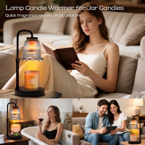Banbanda Candle Warmer Lamp with Timer Dimmer: 3 Timing Mode, 35W Safety Anti-Scalding, 4 Level Dimming Romantic Night - Wax Warmer for Scented Wax for Home Decor Gifts - Image 6