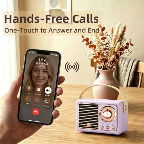 Baolira Retro Bluetooth Speaker, Gifts for Teen Girls Women, Purple Decor - Image 6