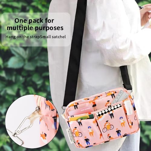 Multiple Pockets Portfolio Organizer with Zipper,Makeup Bag Pencil Pouch - Image 6