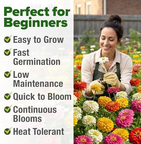 HOME GROWN Zinnia Seeds, Pumila Mix, 8,525 Seeds, Zinnia elegans - Image 6