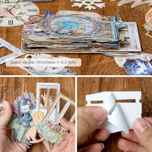 Mayplous 2-Pack Vintage Scrapbook Sticker Set – Sewing Themed Die-Cut Decal & Journal Stickers with Cord, Bowknot & Button for Junk Journals, Handicrafts & Decoupage (Michelle) - Image 4