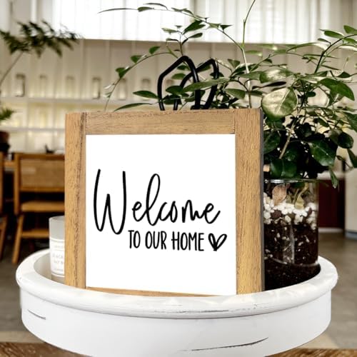 Welcome To Our Home - Freestanding Farmhouse Welcome Sign for Entryway, Front Door & Porch Decor - Image 4