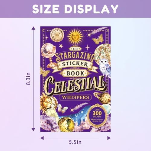 PRSTINCOL Vintage Astrology Sticker Book with Celestial Papers, 40 Pages - Image 2