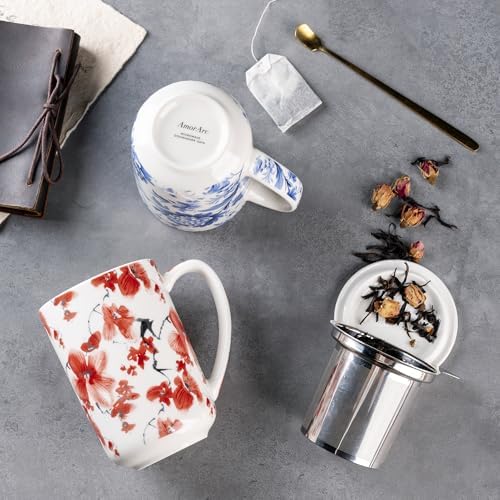 AmorArc Tea Cup With Infuser and Lid, 18oz Loose Leaf Tea Mug With Steeper - Image 4