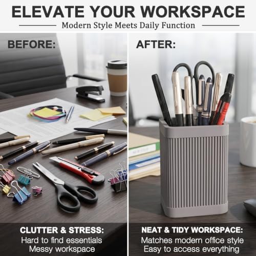 HighHerz Aesthetic Silicone Pen Holder for Desk, Office Desk Accessories - Image 5