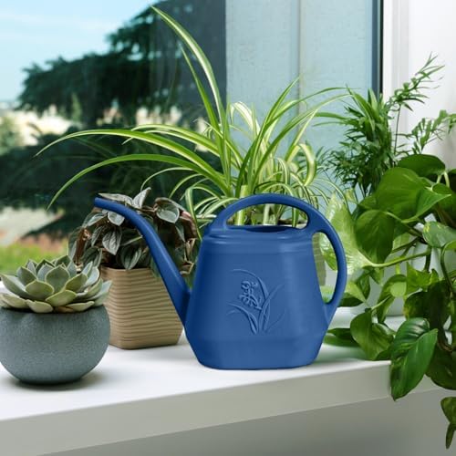 Hand Watering Can - for Home Plant Garden - 1/2 Gallon - Blue - Image 4