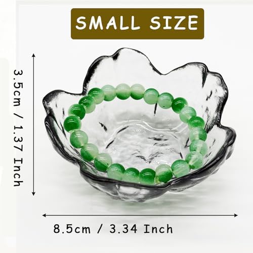 Flower Ring Dish Jewelry Tray, Glass Jewelry Dish Tray, Aesthetic Room Decor Small Trinket Dish, Nightstand Jewlery Ring Holder Dish, Bathroom Jewelry Plate Bowl for Rings Earrings Gift (Smoky Gray) - Image 2