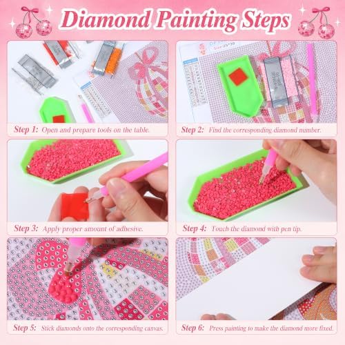 Yiaoyinnz 6 Pcs Pink Diamond Art Kits for Adults 10x12inch - Image 4