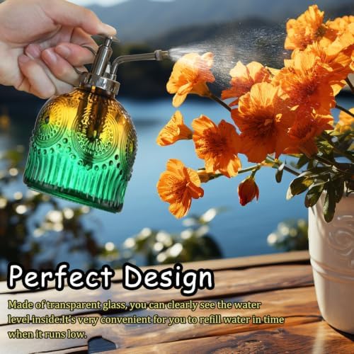 Plant Mister Glass Watering Can Bottle (7.78 oz, Yellow-Green) - Image 5