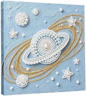 LQCrafK DIY Pearl Art Painting Handcraft Kit for Adults Beginners with Tools and Framed Painting, Creative Design,Self-Adhesive, Healing Stress-Relieving Home Wall Decoration-Saturn by LQCrafK