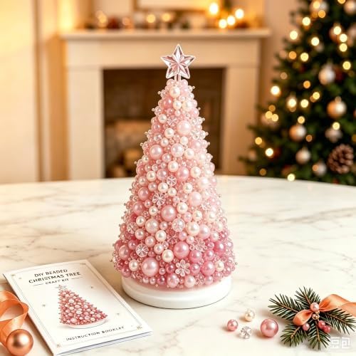 Craft Kits for Adults DIY Beaded Christmas Tree Indoor Desk Decorations Kit by CLNXMT