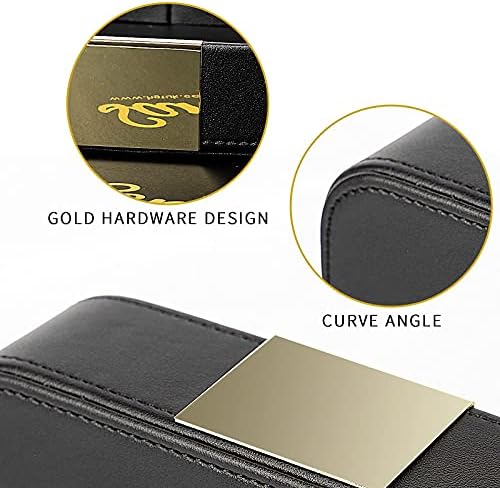 SANZIE Leather Tray Organizer, Valet Tray Key Bowl (Metal Gilded, Black) - Image 5