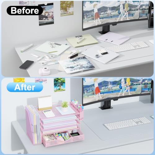 gianotter 5-Tier Desk Organizer with Drawers and File Holders - Image 2
