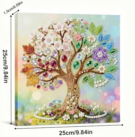 LQCrafK DIY Pearl Art Painting Handcraft Kit for Adults Beginners, Healing Stress-Relieving Home Wall Creative Design Decoration, Framed Painting with Tools-Tree - Image 6